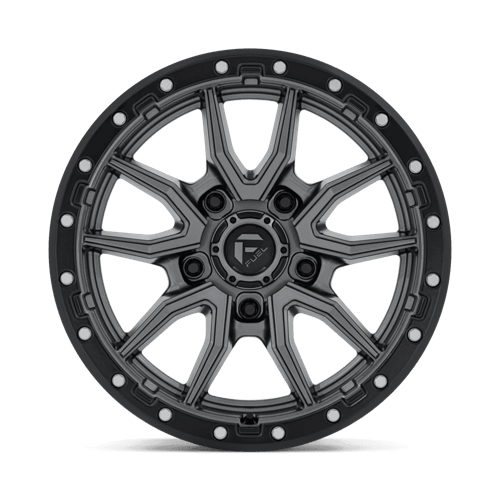 Fuel 1PC D680 REBEL 18x9 5x127 +1 Matte Gunmetal Black Bead Ring