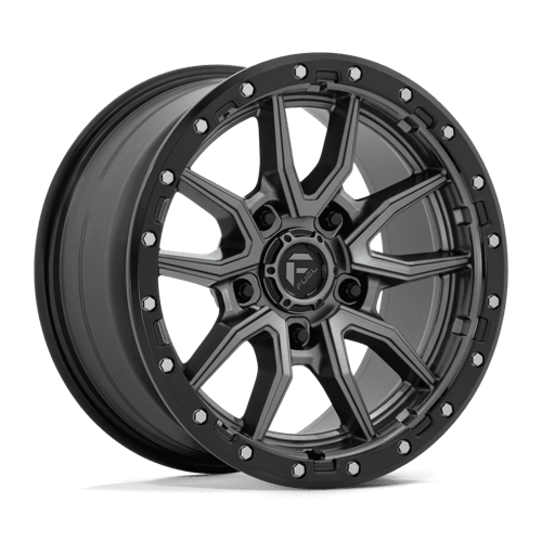 Fuel 1PC D680 REBEL 18x9 5x127 +20 Matte Gunmetal Black Bead Ring