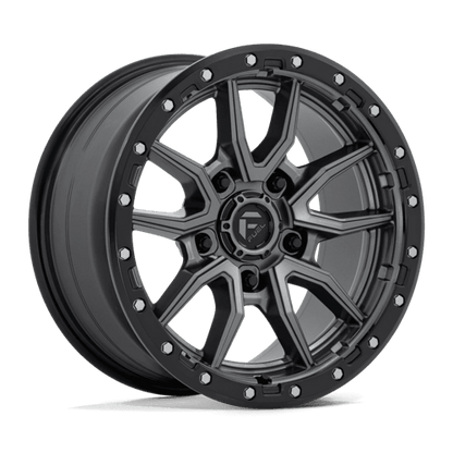 Fuel 1PC D680 REBEL 18x9 5x127 +20 Matte Gunmetal Black Bead Ring