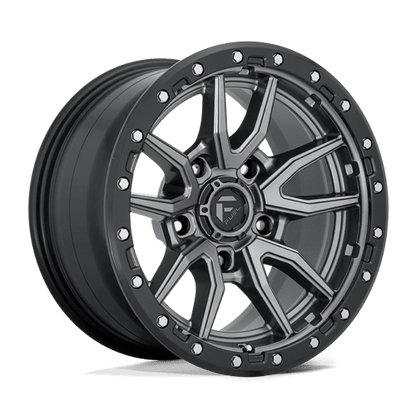 Fuel 1PC D680 REBEL 18x9 5x139.7 -12 Matte Gunmetal Black Bead Ring