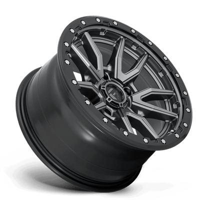 Fuel 1PC D680 REBEL 18x9 5x127 -12 Matte Gunmetal Black Bead Ring