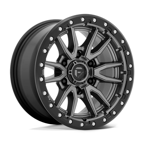 Fuel 1PC D680 REBEL 18x9 6x120 +1 Matte Gunmetal Black Bead Ring
