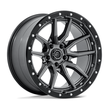 Fuel 1PC D680 REBEL 20x10 5x139.7 -18 Matte Gunmetal Black Bead Ring