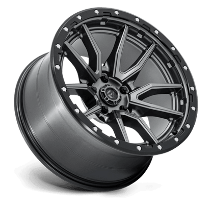 Fuel 1PC D680 REBEL 20x10 5x139.7 -18 Matte Gunmetal Black Bead Ring