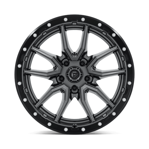 Fuel 1PC D680 REBEL 20x10 5x139.7 -18 Matte Gunmetal Black Bead Ring