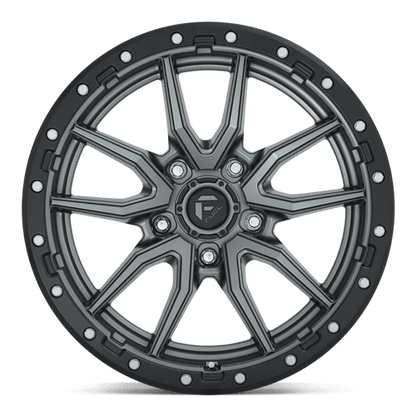 Fuel 1PC D680 REBEL 20x9 5x127 +1 Matte Gunmetal Black Bead Ring