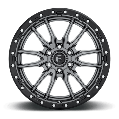 Fuel 1PC D680 REBEL 20x9 6x139.7 +20 Matte Gunmetal Black Bead Ring