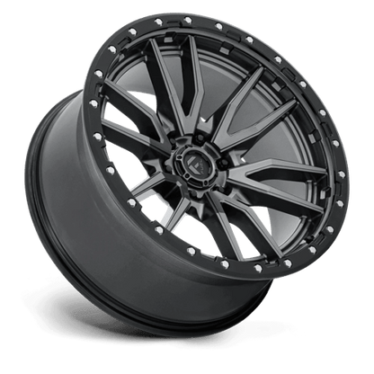Fuel 1PC D680 REBEL 22x10 6x139.7 -13 Matte Gunmetal Black Bead Ring