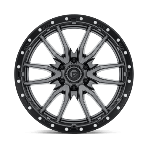 Fuel 1PC D680 REBEL 22x10 6x139.7 -13 Matte Gunmetal Black Bead Ring
