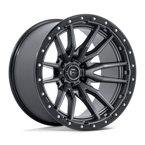 Fuel 1PC D680 REBEL 22x12 6x139.7 -44 Matte Gunmetal Black Bead Ring