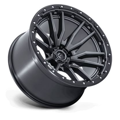 Fuel 1PC D680 REBEL 22x12 6x139.7 -44 Matte Gunmetal Black Bead Ring