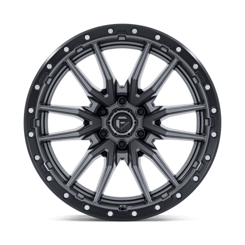 Fuel 1PC D680 REBEL 22x12 6x135 -44 Matte Gunmetal Black Bead Ring