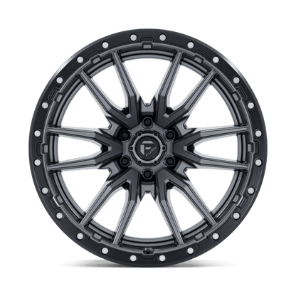 Fuel 1PC D680 REBEL 22x12 6x139.7 -44 Matte Gunmetal Black Bead Ring