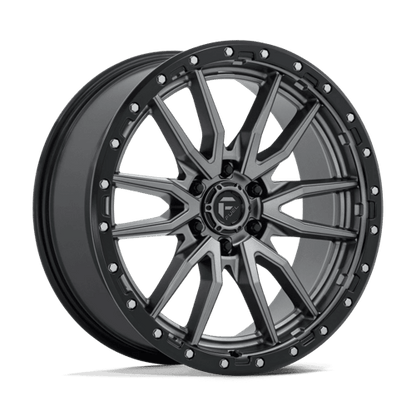 Fuel 1PC D680 REBEL 22x9 6x139.7 +20 Matte Gunmetal Black Bead Ring