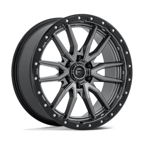 Fuel 1PC D680 REBEL 22x9 6x139.7 +20 Matte Gunmetal Black Bead Ring