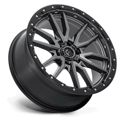 Fuel 1PC D680 REBEL 22x9 6x139.7 +20 Matte Gunmetal Black Bead Ring