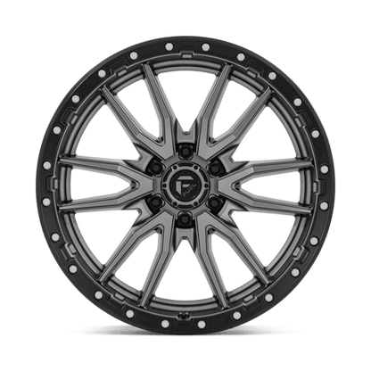 Fuel 1PC D680 REBEL 22x9 6x139.7 +20 Matte Gunmetal Black Bead Ring