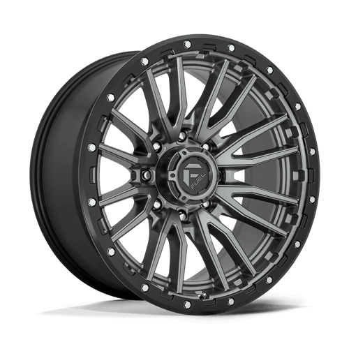 Fuel 1PC D680 REBEL 22x10 8x165.1 -18 Matte Gunmetal Black Bead Ring