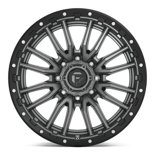 Fuel 1PC D680 REBEL 22x10 8x170 -18 Matte Gunmetal Black Bead Ring