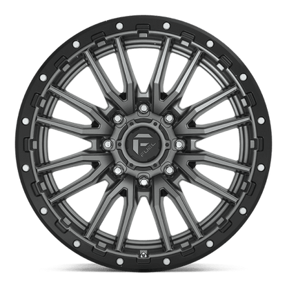 Fuel 1PC D680 REBEL 22x10 8x180 -18 Matte Gunmetal Black Bead Ring