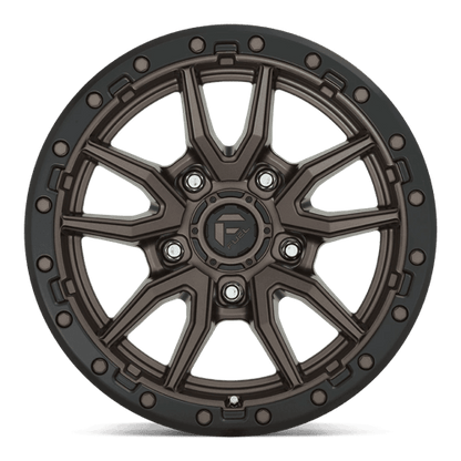 Fuel 1PC D681 REBEL 17x9 5x114.3 -12 Matte Bronze Black Bead Ring