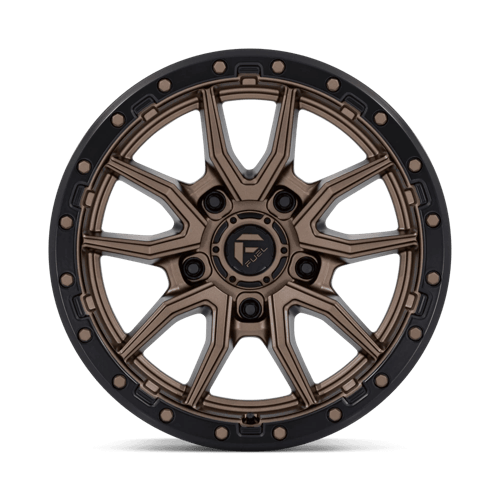 Fuel 1PC D681 REBEL 17x9 5x127 +1 Matte Bronze Black Bead Ring