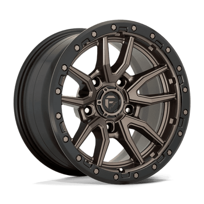 Fuel 1PC D681 REBEL 18x9 5x127 -12 Matte Bronze Black Bead Ring