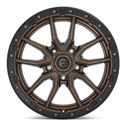 Fuel 1PC D681 REBEL 20x9 5x127 +1 Matte Bronze Black Bead Ring