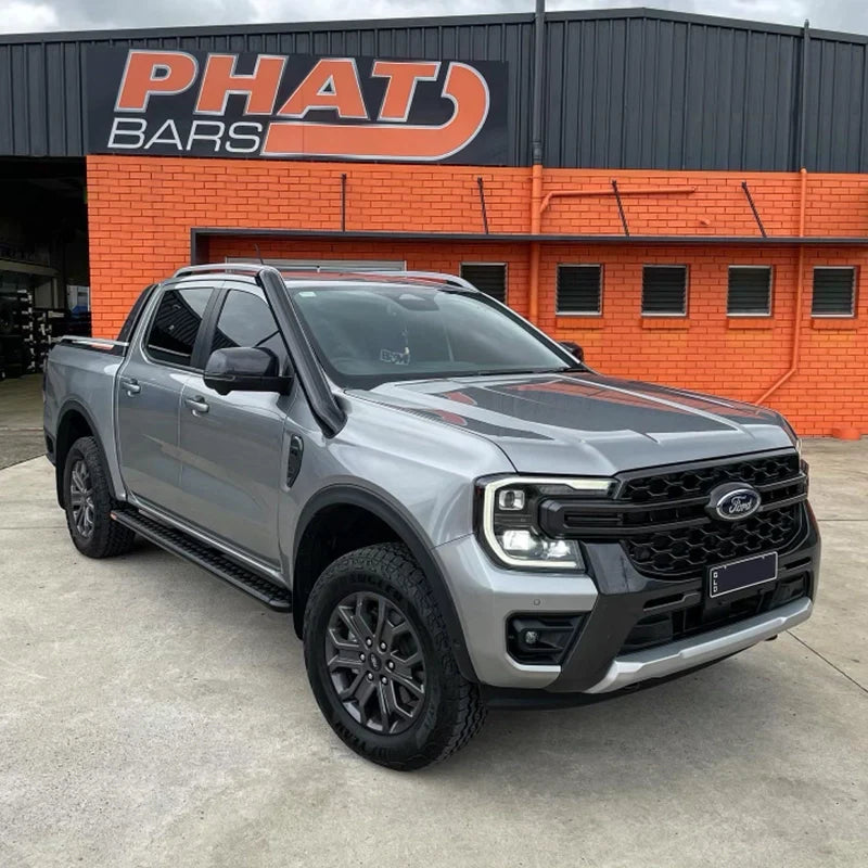 Ford Ranger PY 2023+ FLAT Rock Sliders / Side steps - P/C Ally Checkerplate Tread