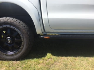 Ford Ranger PX1 - PX3 FLAT Rock Sliders / Side steps - P/C Ally Checkerplate Tread