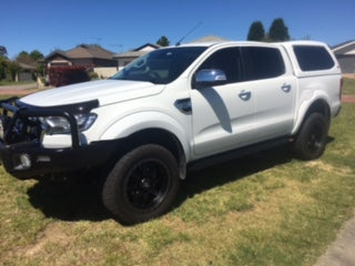 Ford Ranger PX1 - PX3 FLAT Rock Sliders / Side steps - P/C Ally Checkerplate Tread