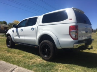 Ford Ranger PX1 - PX3 FLAT Rock Sliders / Side steps - P/C Ally Checkerplate Tread