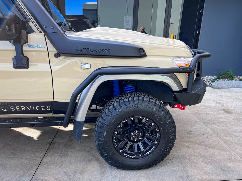 Rock Sliders With Brush Rails, Suitable For Toyota Land Cruiser 79 And 78 Series Dual Cab, 2007 To Current