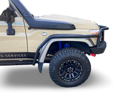 Rock Sliders with Brush Rails, suitable for Toyota Land Cruiser 79 and 78 Series Dual Cab, 2007 to current