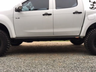 Isuzu D-Max 2012-2020 ANGLED Rock Sliders / Side Steps - Powdercoated