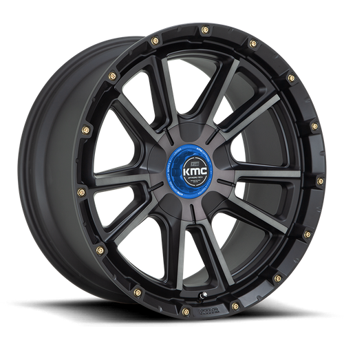 KMC KM100 SYNC 17x9 5.5 -12 Satin Black W/ Gray Tint