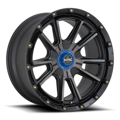 KMC KM100 SYNC 17x9 5.5 -12 Satin Black W/ Gray Tint