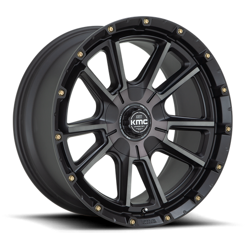 KMC KM100 SYNC 17x9 5.5 -12 Satin Black W/ Gray Tint