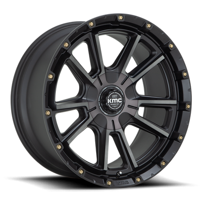 KMC KM100 SYNC 17x9 5.5 -12 Satin Black W/ Gray Tint