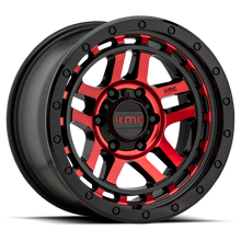 KMC KM540 RECON 17x8.5 5x127 +18 Gloss Black Mach W/ Red Tint