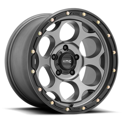 KMC KM541 DIRTY HARRY 17x9 5x127 -12 Satin Gray W/ Black Lip