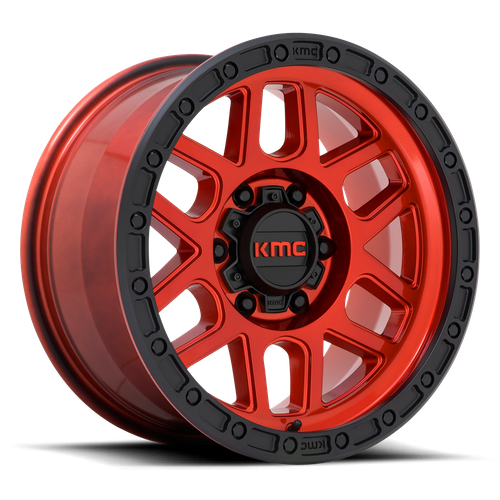 KMC KM544 MESA 17x9 5x150 -12 Candy Red W/ Black Lip