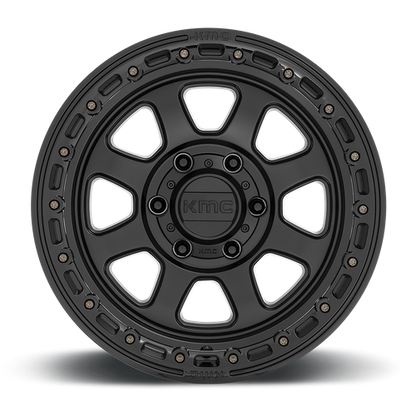 KMC KM548 CHASE 17x9 8x165.1 -12 Satin Black W/ Gloss Black Lip