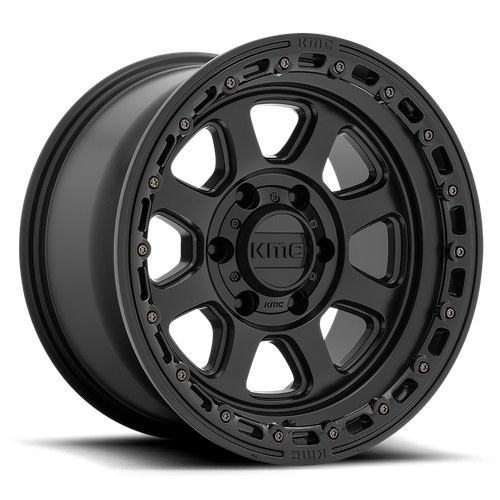 KMC KM548 CHASE 20x9 6x139.7 +18 Satin Black W/ Gloss Black Lip