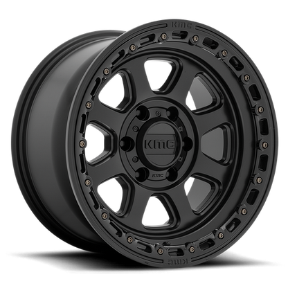 KMC KM548 CHASE 20x9 8x180 +18 Satin Black W/ Gloss Black Lip