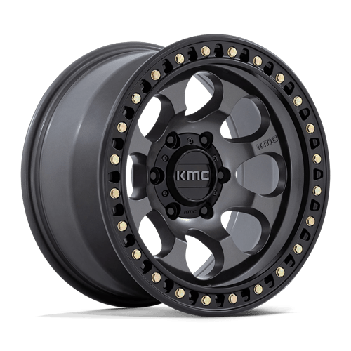KMC KM550 RIOT SBL 17x9 6x139.7 -12 Anthracite W/ Satin Black Lip
