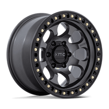 KMC KM550 RIOT SBL 17x9 6x139.7 -12 Anthracite W/ Satin Black Lip