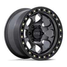 KMC KM550 RIOT SBL 17x9 5x127 -12 Anthracite W/ Satin Black Lip