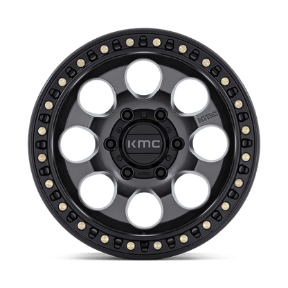 KMC KM550 RIOT SBL 17x9 5x127 -12 Anthracite W/ Satin Black Lip