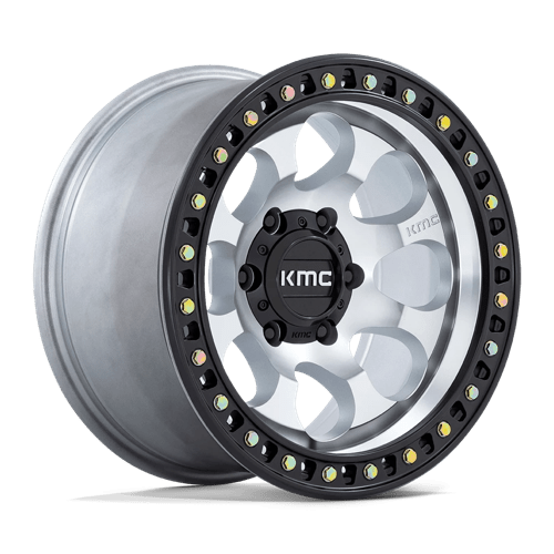 KMC KM550 RIOT SBL 17x8.5 6x139.7 +10 Machined W/ Satin Black Lip